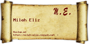 Mileh Eliz névjegykártya